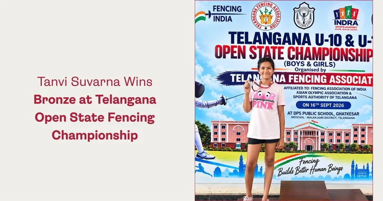 Tanvi Suvarna Wins Bronze at Telangana Open State Fencing Championship